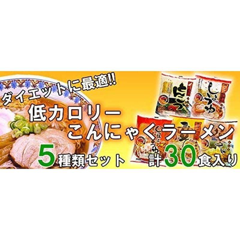 ナカキ食品 こんにゃくラーメン 1ヶ月分30食セット（5種類各6食入り） 袋麺タイプ