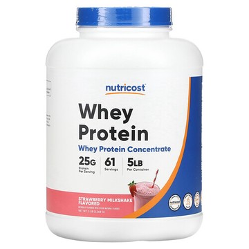 Nutricost, 濃縮乳清蛋白，草莓奶昔味，5 磅（2268 克）