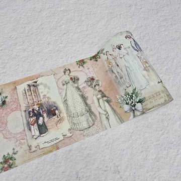 Jane Austen Christmas Romance extra wide washi sticker tape