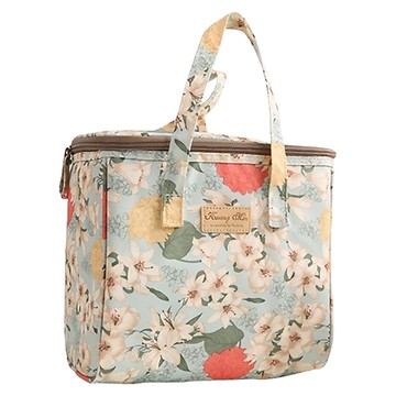 英倫風保溫保冷防水袋小號 - 防水帆布  23 x 16 x 12cm  英倫藍花  1個
