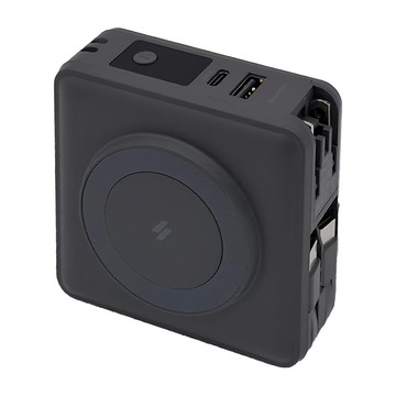 ADAM elements 亞果元素 5合1萬用行動電源 GRAVITY X5  支援MagSafe磁吸充電 附掛繩及收納袋  灰色