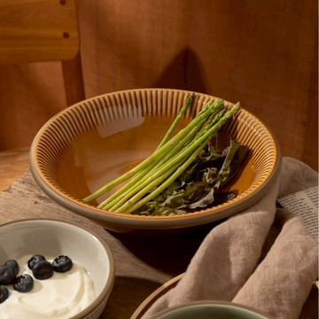 日本製 KOYO 南谷田園 24cm 主食深盤 晨曦黃