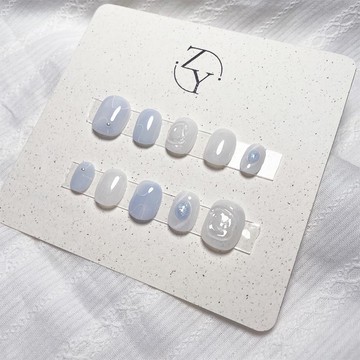 【訂製】NO.020 藍色淚珠 | 手工穿戴甲