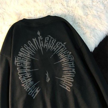 美式復古衛衣男女秋季款上衣潮牌bf風青少年學生寬松薄款情侶裝