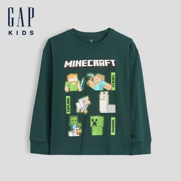 【GAP】GapKids × Minecraft當個創世神圖案T恤-熱帶綠色(915882)