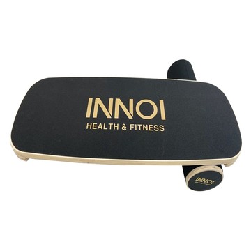 INNOI 全身運動 核心強化 平衡板 + 滾筒 套組  73.5 x 28 x 3.6公分  黑色  木紋色