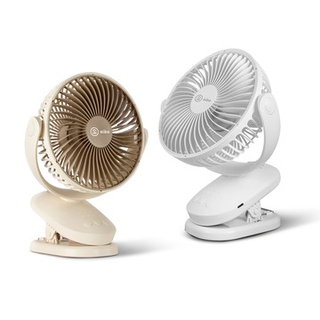 aibo 6吋自動擺頭 夾式USB充電風扇(可定時)
