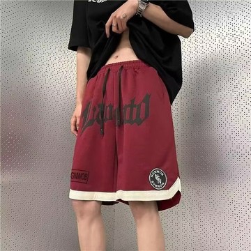 2號倉庫 夏季男短褲 大尺碼冰絲短褲 【2025夏季】短褲男美式vibe復古寬鬆穿五分褲高街痞帥籃球男短褲