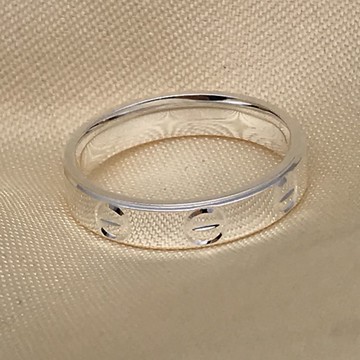 實心素圈戒指純銀情侶車花對戒男女士小簡單時尚個性ins潮對戒