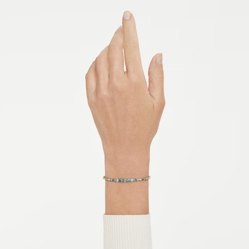 【Swarovski 施華洛世奇】Imber 手鏈( 圓形切割 藍色 18K 金飾面 )(5757824)