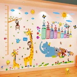 HJ387 卡通牆貼畫女孩臥室牆上貼紙寶寶兒童房牆面裝飾幼兒園牆壁紙自粘
