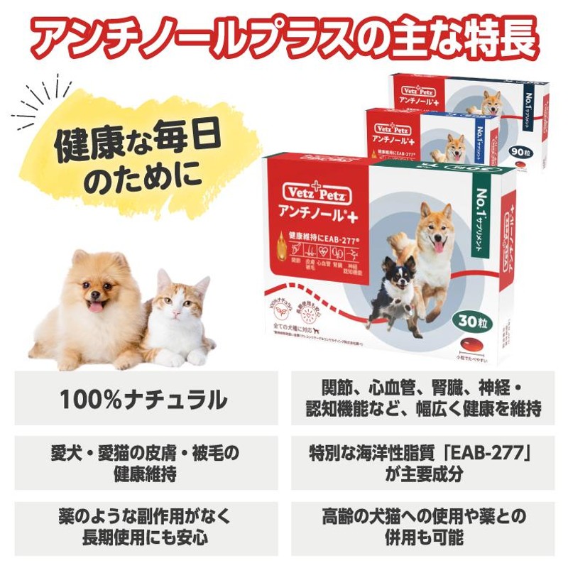 アンチノール プラス 犬用サプリメント 30粒 | LINEショッピング