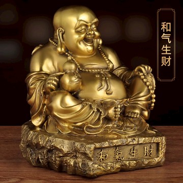 純銅彌勒佛大肚彌勒佛佛像擺件笑佛像大肚彌勒佛大肚佛招財工藝品