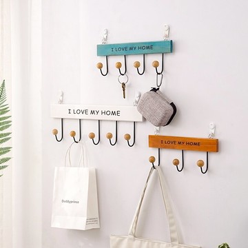 實木掛衣架墻上門后玄關衣帽架創意排鉤掛衣鉤衣服掛鉤壁掛衣帽鉤