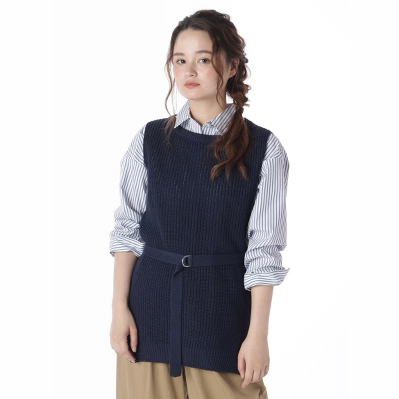 22 Octobre ヴァンドゥーオクトーブル レディース ニットベスト ネイビー M 通販 Lineポイント最大1 0 Get Lineショッピング