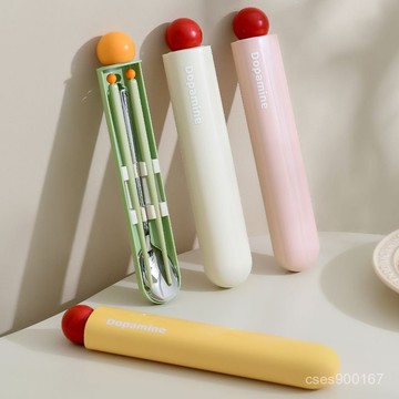 桃園出貨☘304不銹鋼勺子筷子套裝便攜餐具收納國中 國小學生一人專用 外帶 上班族 X1A9