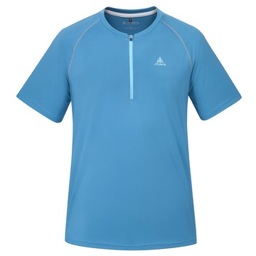 男款酷涼節能抑菌短袖T恤(A1TS2509M灰藍/涼感透氣/抑菌抗臭/快乾排汗/抗紫外線)