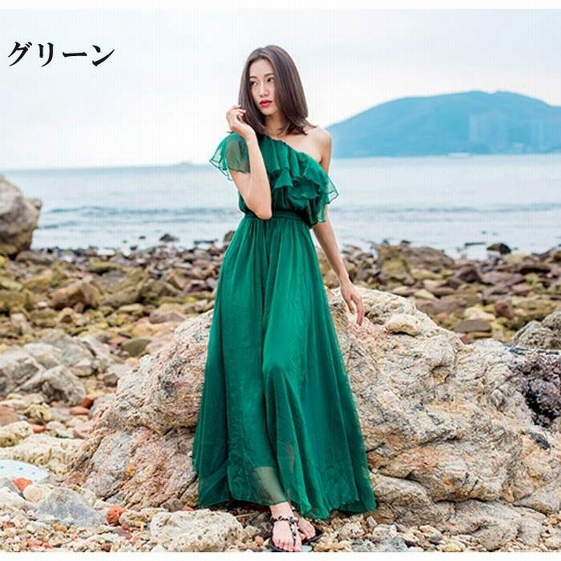 オフショルダー 花柄 フリルワンピース 旅行 ビーチ 韓国 オフショルダー ワンピース 選べるワンピース丈 韓国 ボヘミア風