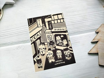 聖誕商店街明信片/卡片