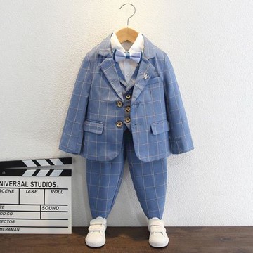 春秋婚禮服英倫寶寶抓周兒童西裝