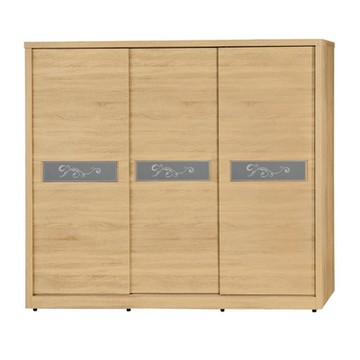 文創集 奧米 木紋7.4尺推門衣櫃/收納櫃(吊衣桿＋二抽屜＋側拉穿衣鏡面)-221x60x198cm免組