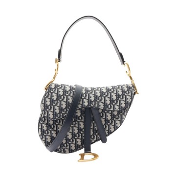 Dior 迪奧 Saddle With Strap 兩用包 藍色 Oblique 緹花帆布 M0455CTZQ_M928 【二手名牌BRAND OFF】