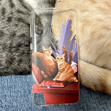 兩隻橘貓款 插畫家麻腳聯名 支援各品牌手機殼LQAA01