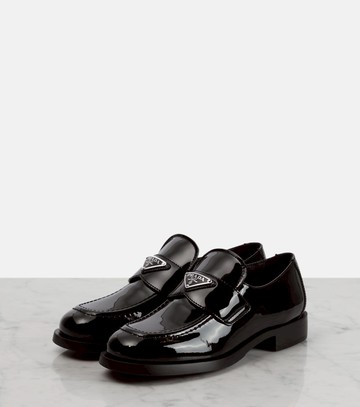 Prada Logo patent leather loafers