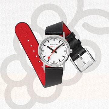 Mondaine 瑞士國鐵 Classic Vegan Pure 葡萄皮革極簡手錶 中性錶 1212購物節 送禮推薦 1XM-658316MV