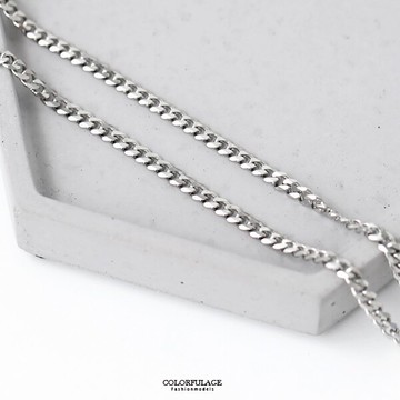 鋼製簡約亮銀環扣環細鋼鍊 抗過敏.氧化【NB879】