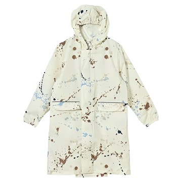 KiU 兒童雨衣 耐水壓 10000mmH2O 背面採用TPU層壓  抽象潑墨 米黃  L(120~140cm)