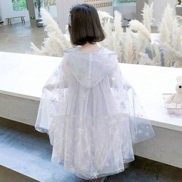 🔥精品熱銷🔥冰雪奇緣 愛莎公主披紗 兒童披肩 女童外搭斗篷 女孩網紗 萬聖節披風 女孩子生日礼物 交换礼物