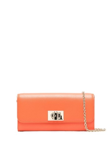 Furla - logo-plaque leather crossbody bag - women - Leather - One Size - Orange