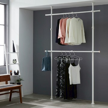 WOORI 38mm 2層固定式掛衣架  1600mm x 2600mm  白色