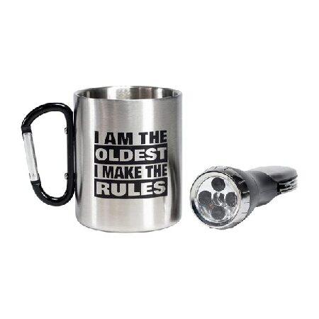 Mad Man I am the Oldest I Make the Rules Mug and Flashlight Gift Set