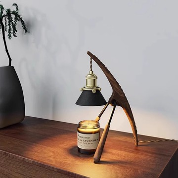 免運 開立發票 檯燈 壁燈 落地燈 吸頂燈 床頭燈 黑胡桃木螳螂香薰融蠟燈ins復古懷舊融燭燈擴香助眠調溫港澳臺