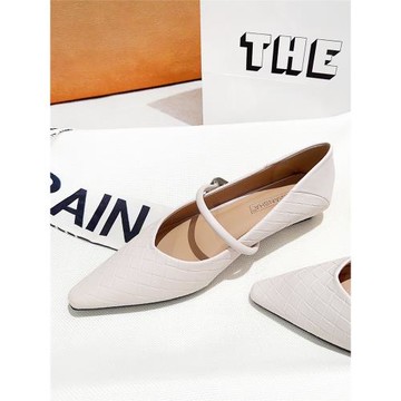 好看【小瘦仙丨格紋時尚范】舒適單鞋女低跟2026年新款平底女鞋子