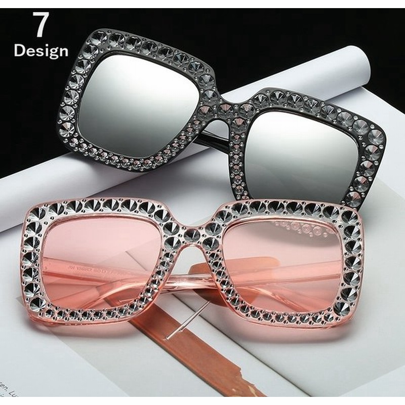 サングラス レディース ファッション小物 ビッグフレーム 四角 遮光 Uv対策 紫外線防止 小顔 おしゃれ キラキラ 通販 Lineポイント最大0 5 Get Lineショッピング