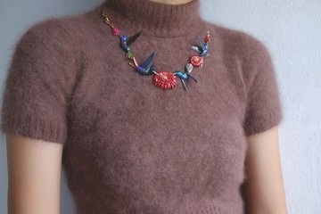 Hummingbird Melody Statement Necklace - Statement Pieces.