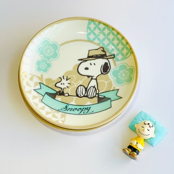 美濃燒-Peanuts史努比聯名 懷舊和風翡翠綠小盤