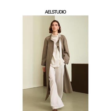 AEL原創復古中長款風衣外套女2026秋款高級感休閑大衣配腰帶
