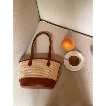 草編包2025夏季新款小眾復古高級感腋下編織包大容量簡約托特大包