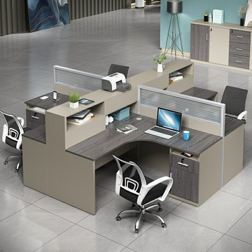 職員辦公桌 工位辦公桌簡約現代職員電腦卡座辦公室桌椅組合屏風卡位雙四人位
