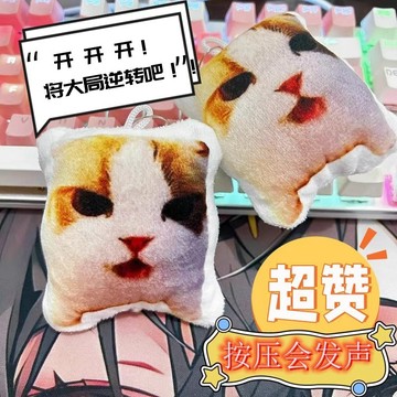 將大局逆轉吧 meme語音掛件 楊戩貓咪發聲玩偶鑰匙扣 搞怪寵物吊飾 動物吊飾 包包掛件