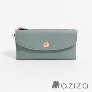 【aziza】OLA拉鍊單層長夾-鬱蔥綠AZCXA010C02LE4