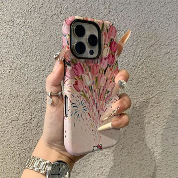花束煙花適用蘋果17promax手機殼iPhone16pro卡通15pro女13可愛14
