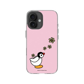 iPhone 16 Clear Case（相機按鈕） 透明 - Pingu 企鵝家族 - Pinga - 心花綻放
