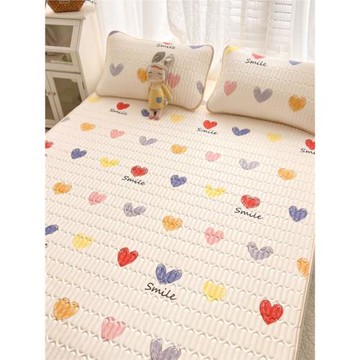 冰絲乳膠涼席三件套床笠宿舍單雙人可水洗家用空調席有防滑帶夏季