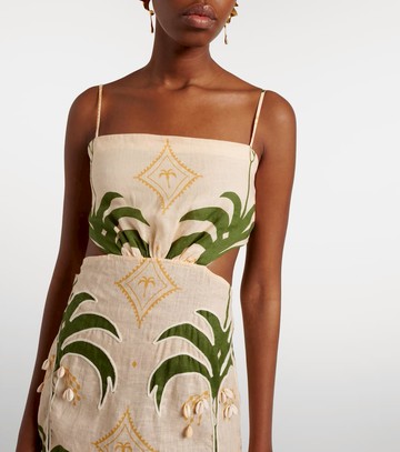 Johanna Ortiz Printed cotton and linen midi dress