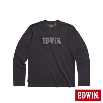 EDWIN 男款 加大碼 WILDFIRE 經典印花長袖T恤(黑色)